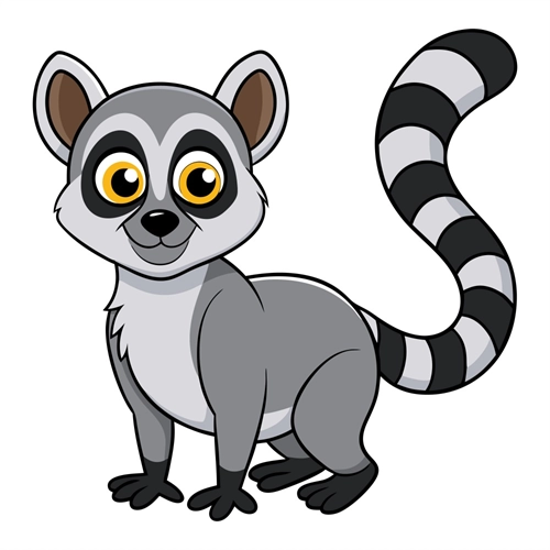 Jungle Safari Playful Lemur Transparent Sticker